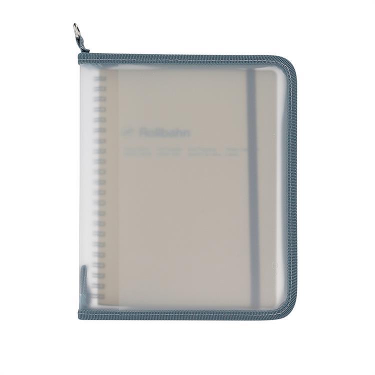 ロルバーン ポケット付メモ ラウンドケース A5 ブルーグレー ブルーグレー