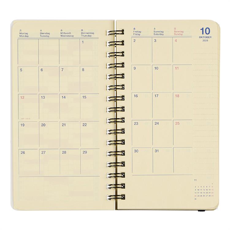 2026年10月始まり手帳 月間 スリム ロルバーンダイアリー クリアブルー クリアブルー