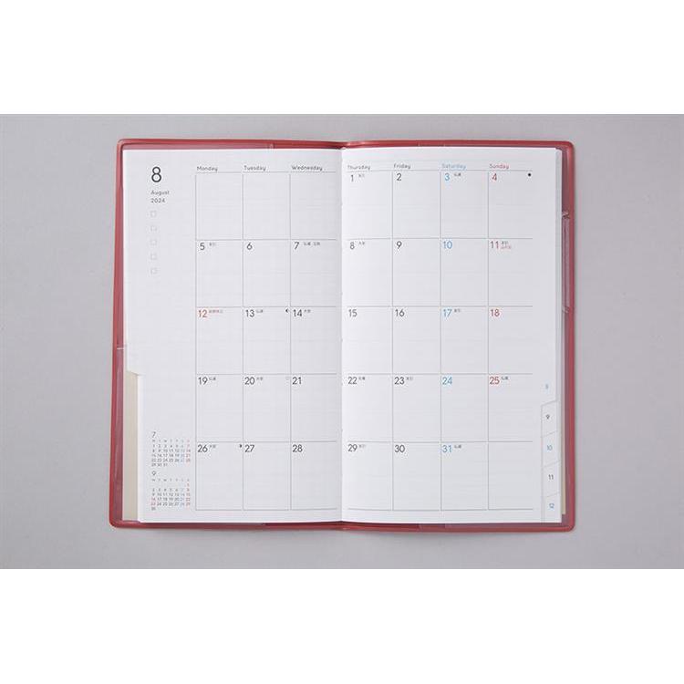 ２０２３年１２月始まり手帳　Ｂ７　月間　ｔｏｒｉｎｃｏ３　シグナルレッド　（５２６） シグナルレッド