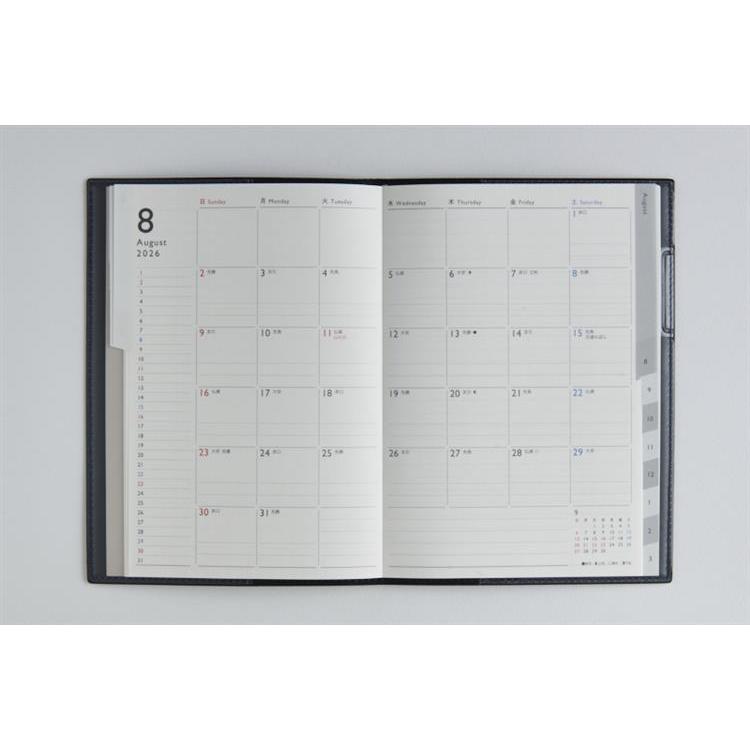 2026年3月始まり手帳 月間 B6 ディアクレール1(621)ブラック