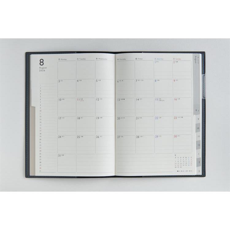 2026年3月始まり手帳 月間 A5 ディアクレールラプロ1 月曜始まり(626)ネイビー