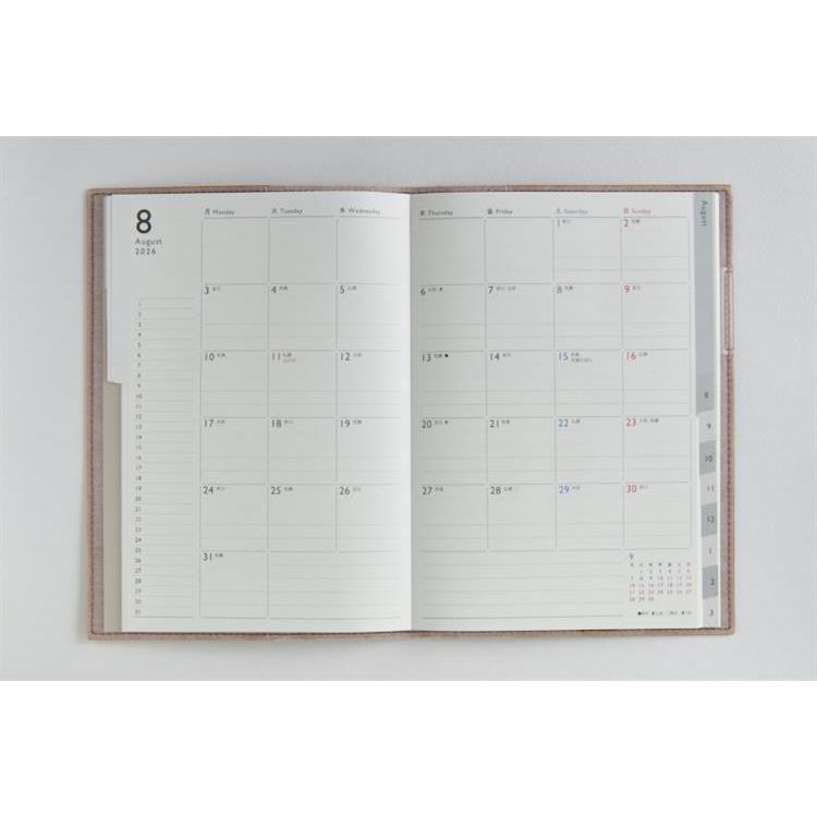 2026年3月始まり手帳 月間 A5 ディアクレールラプロ2 月曜始まり(627)キャラメル