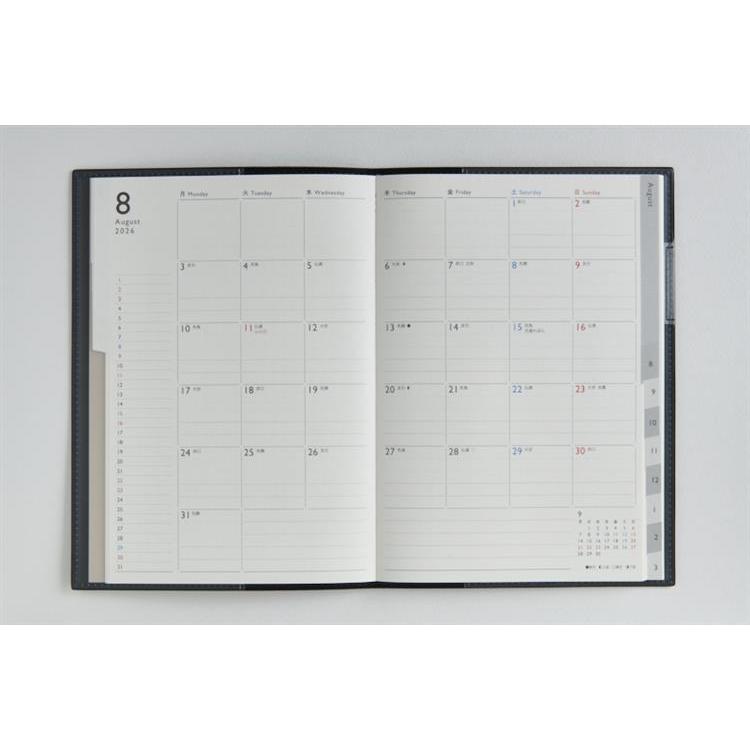 2026年3月始まり手帳 月間 A5 ディアクレールラプロ4 月曜始まり(629)ブラック