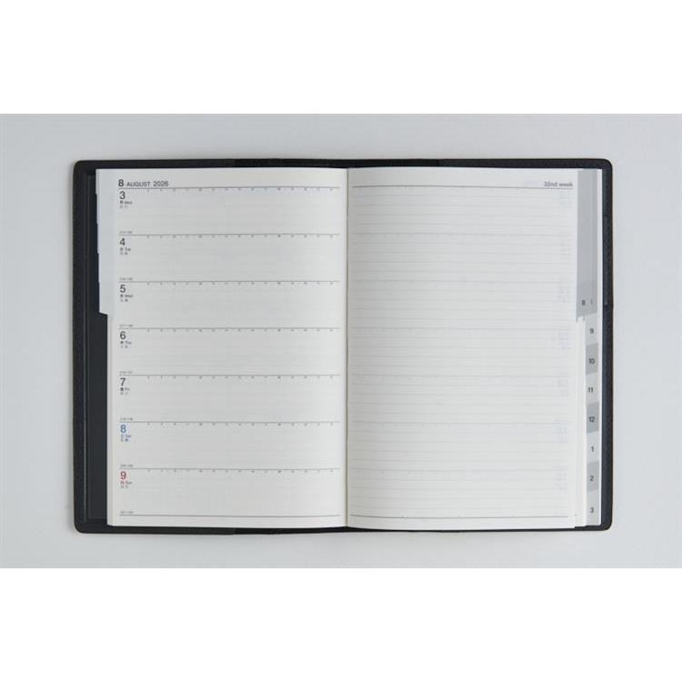 2026年4月始まり手帳 週間レフト B6 シャルム1(631)ネオブラック