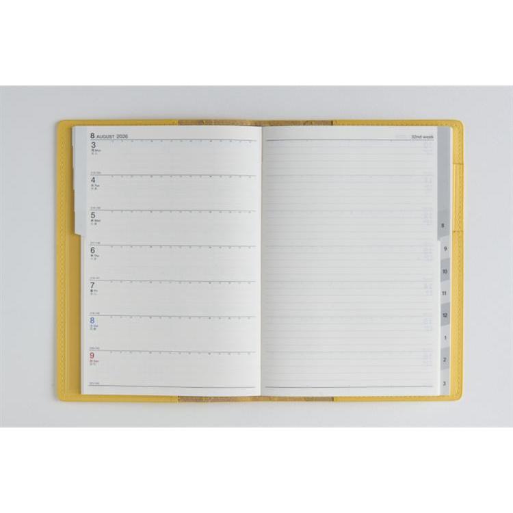 2026年4月始まり手帳 週間レフト B6 シャルム2(632)メローイエロー