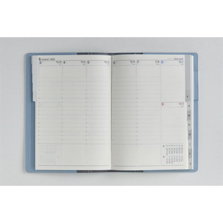 2026年4月始まり手帳 週間バーチカル B6 シャルム4(634)スモーキーブルー