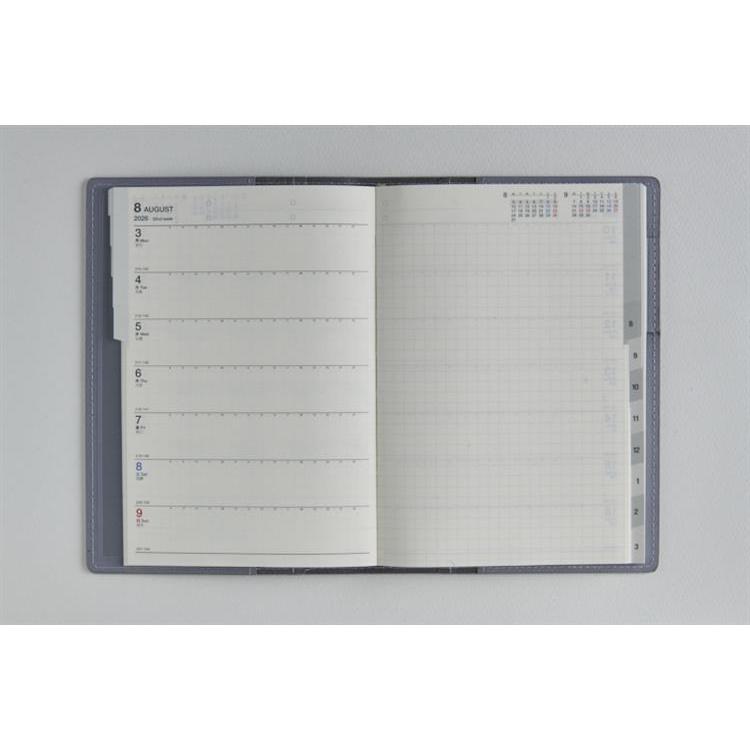 2026年4月始まり手帳 週間レフト B6 シャルム6(636)カルドグレー