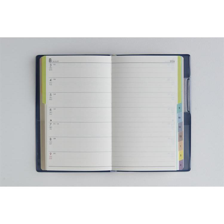 2026年3月始まり手帳 週間レフト B7 ティーズビューインデックス1(651)濃紺