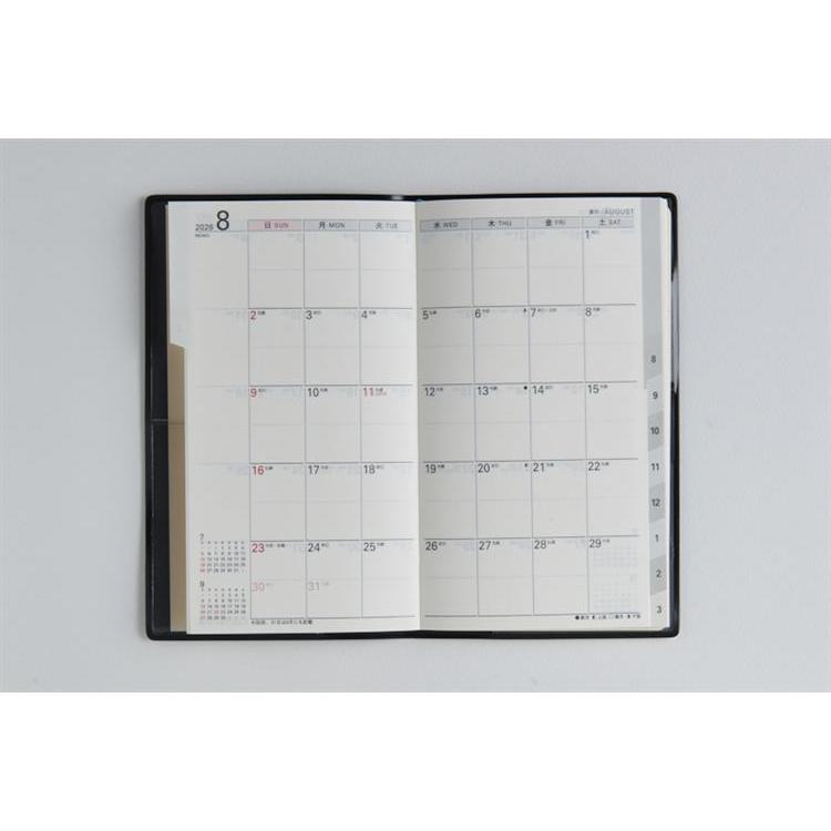 2026年3月始まり手帳 月間 B7 リベルインデックス1(661)クラッシーブラック