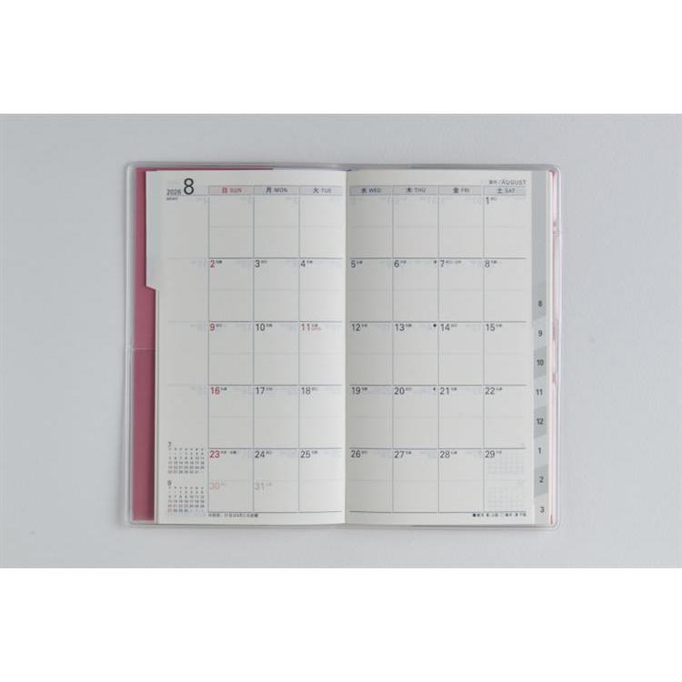 2026年3月始まり手帳 月間 B7 リベルインデックス2(662)マシュマロ・ピンク