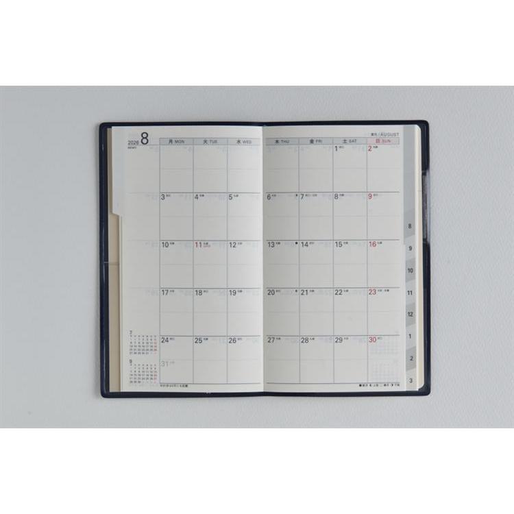 2026年3月始まり手帳 月間 B7 リベルインデックス6 月曜始まり(666)ブルーオンノアール