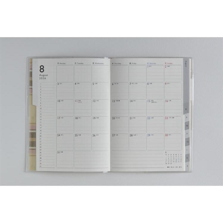 2026年3月始まり手帳 月間 B6 クレールインデックス5 月曜始まり(690)