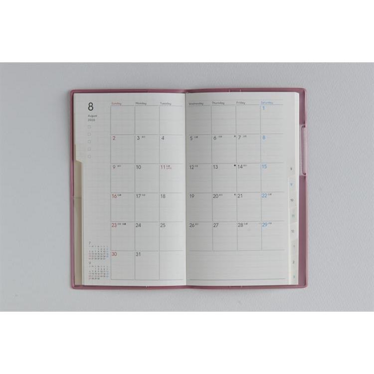 2026年3月始まり手帳 月間 B7 トリンコ3(734)オールドローズ オールドローズ