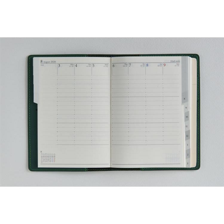 2026年4月始まり手帳 A6WV リシェル5(785)カメリアグリーン