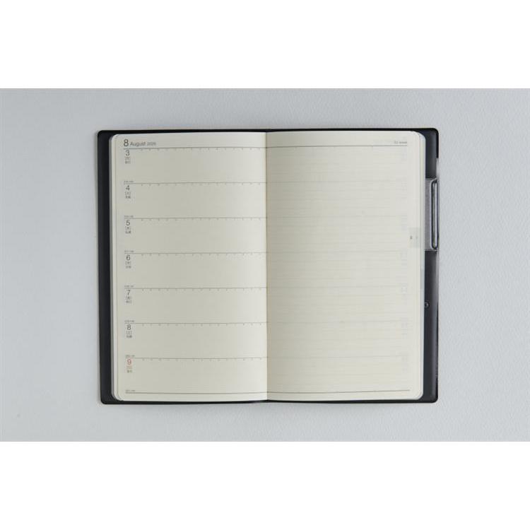 2026年3月始まり手帳 週間レフト B7 ニューダイアリーアルファ1(814)黒