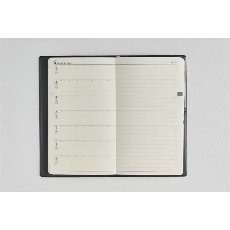 2026年3月始まり手帳 週間レフト B7 ニューダイアリーミニ2(831)黒