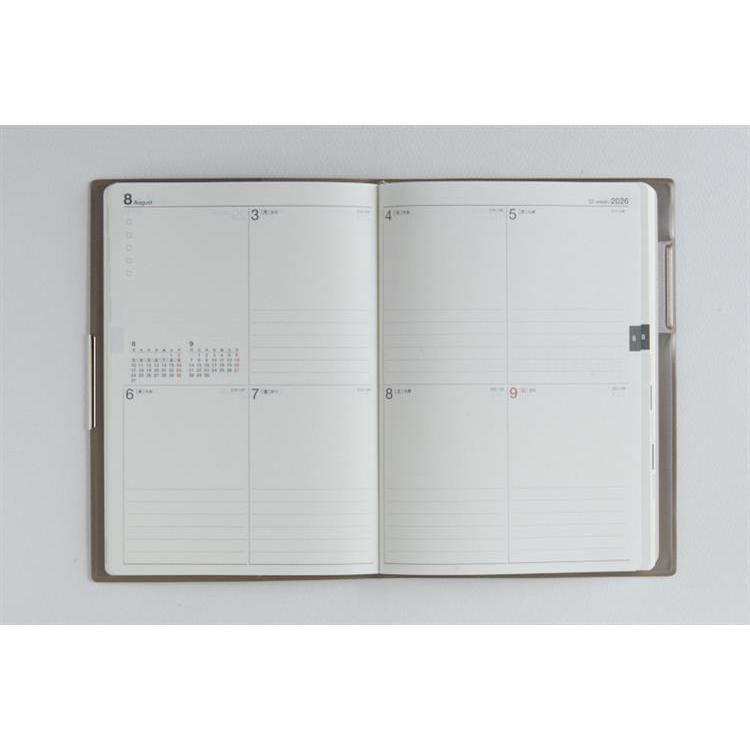 2026年3月始まり手帳 週間ブロック B6 フェルテ6(881)グレージュ