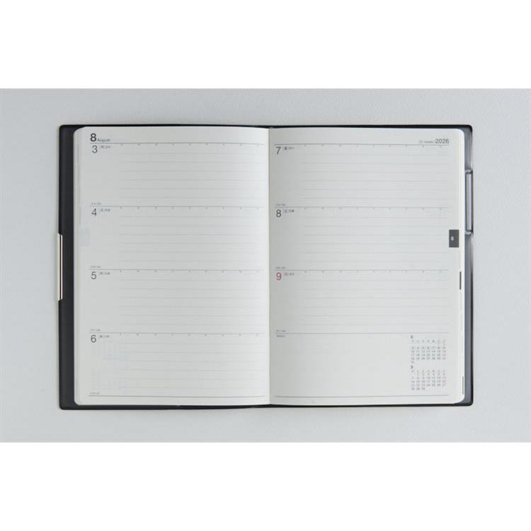 2026年3月始まり手帳 週間ブロック B6 フェルテ3(884)黒