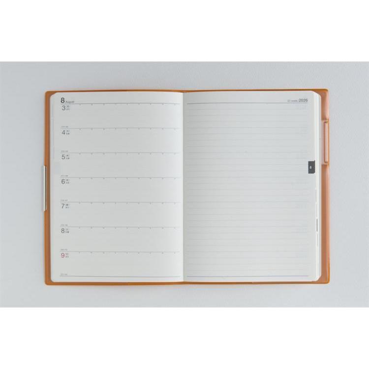 2026年3月始まり手帳 週間レフト B6 フェルテ2(887)オレンジ