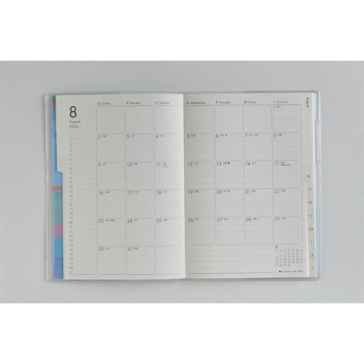 2026年3月始まり手帳 月間 B6 ミアクレール2(922)ブルー
