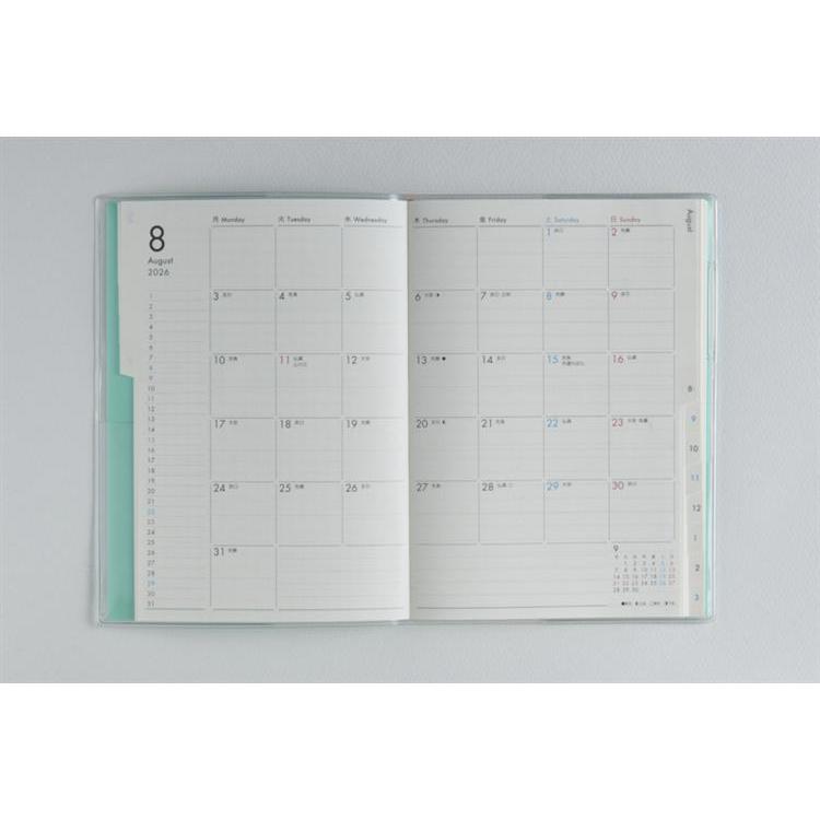 2026年3月始まり手帳 月間 B6 ミアクレール6 月曜始まり(925)ブルー