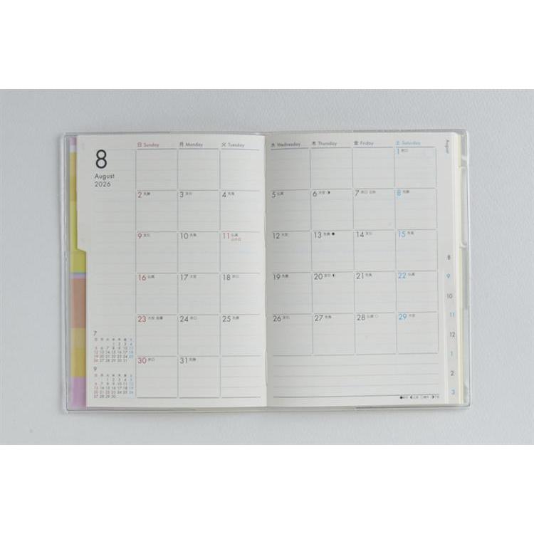 2026年3月始まり手帳 月間 A6 ミアクレールコケット1(935)イエロー