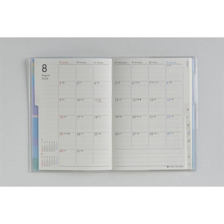 2026年3月始まり手帳 月間 A6 ミアクレールコケット2(936)ブルー