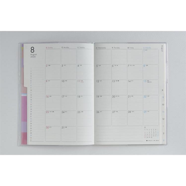 2026年3月始まり手帳 月間 A5 ミアクレールグラン1(945)ピンク