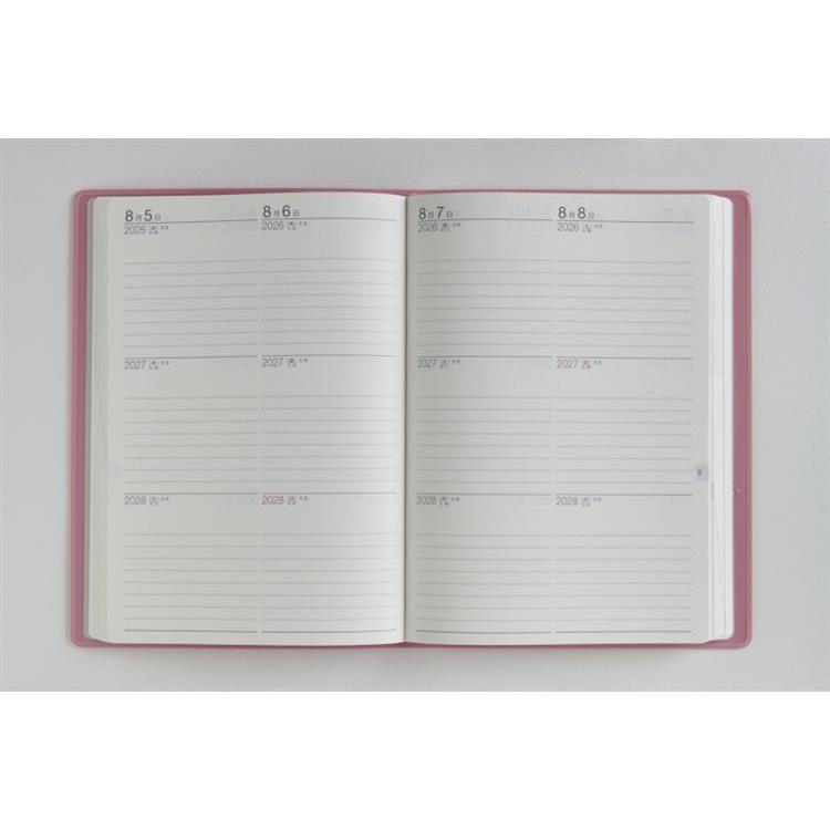 2026年4月始まり手帳 週間ブロック A5 3年卓上日誌(950)ピンク