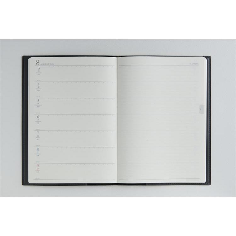 2026年3月始まり手帳 週間レフト A5 デスクダイアリーカジュアル1(961)黒