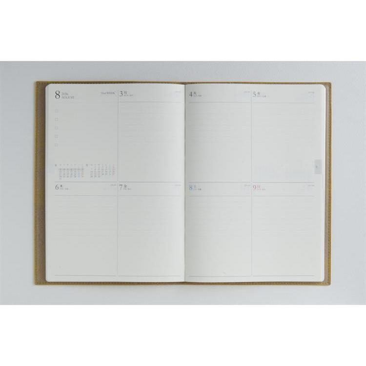 2026年3月始まり手帳 週間ブロック A5 デスクダイアリーカジュアル8(968)マスタード