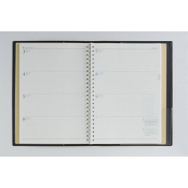 2026年4月始まり手帳 週間ブロック A5 リングダイアリー(972)黒