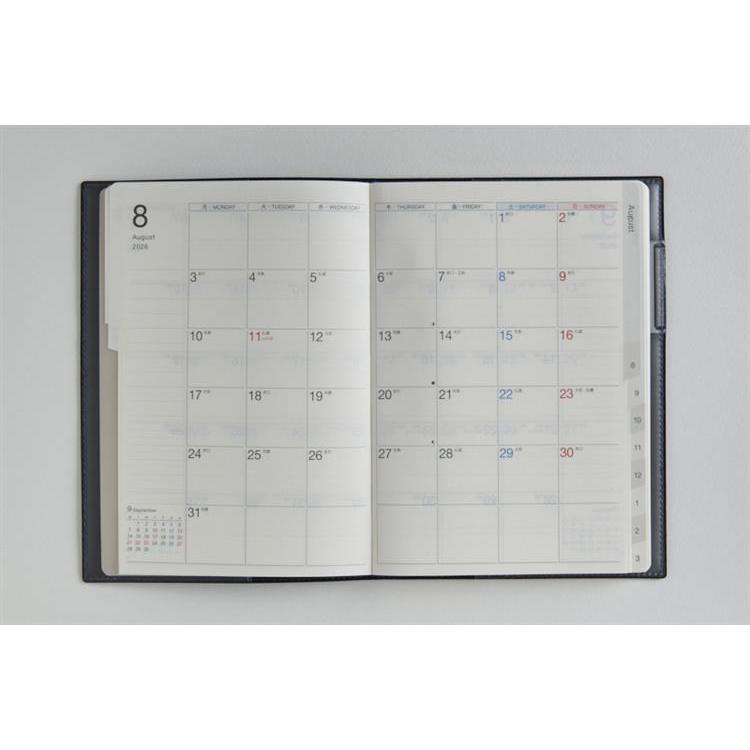 2026年3月始まり手帳 月間 B6 ティーズマンスリーロジェ(981)ネイビー