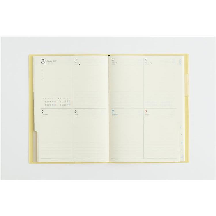 2027年1月始まり手帳 週間ブロック A5 トリンコ10 バターイエロー