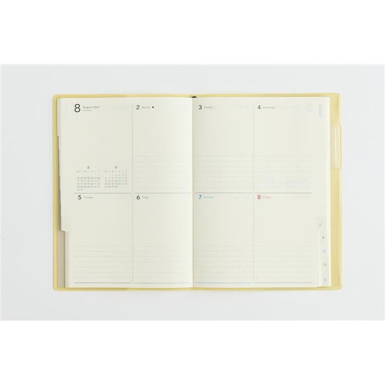 2027年1月始まり手帳 週間ブロック B6 トリンコ8 アイボリーイエロー