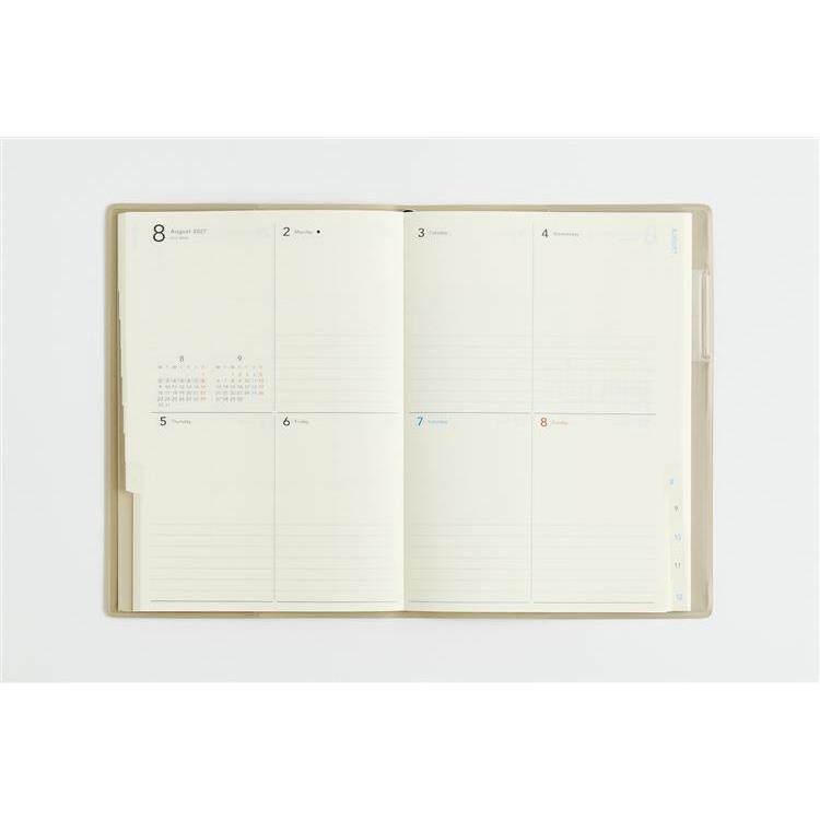 2027年1月始まり手帳 週間ブロック B6 トリンコ8 ソフトグレー