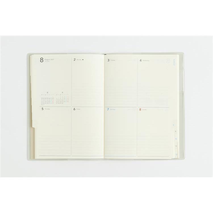 2027年1月始まり手帳 週間ブロック B6 トリンコ8 クリアブルー