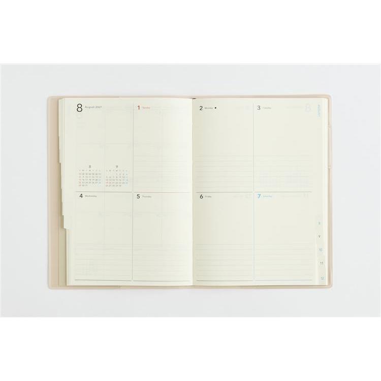 2027年1月始まり手帳 週間ブロック B6 トリンコ8 ミストピンク