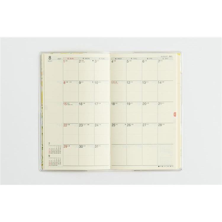 2026年11月始まり手帳 月間 手帳判 ラフィーネスリム2 花柄