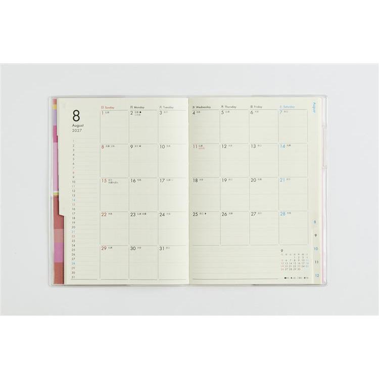 2026年12月始まり手帳 月間 B6 ミアクレール1 ピンク