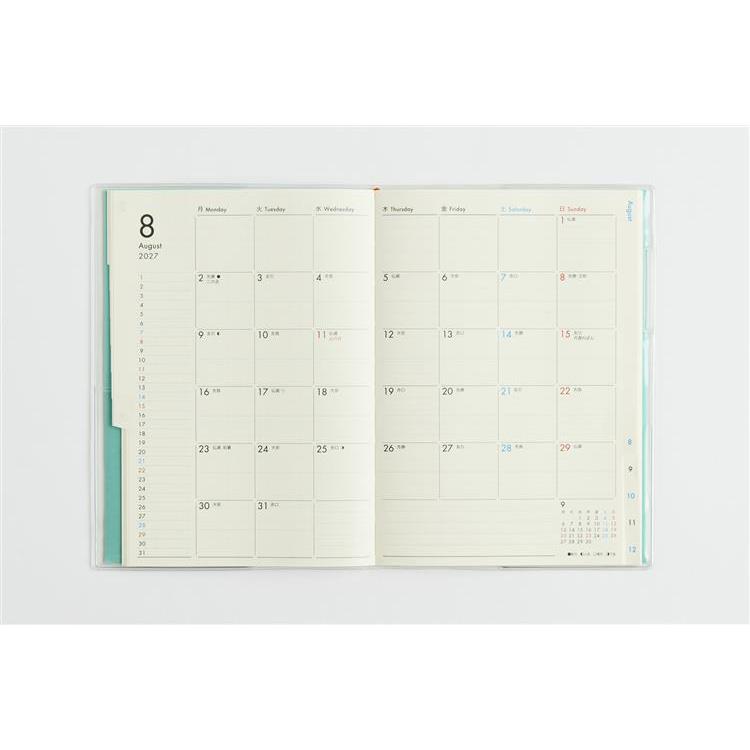 2026年12月始まり手帳 月間 B6 ミアクレール6 月曜始まり グリーン