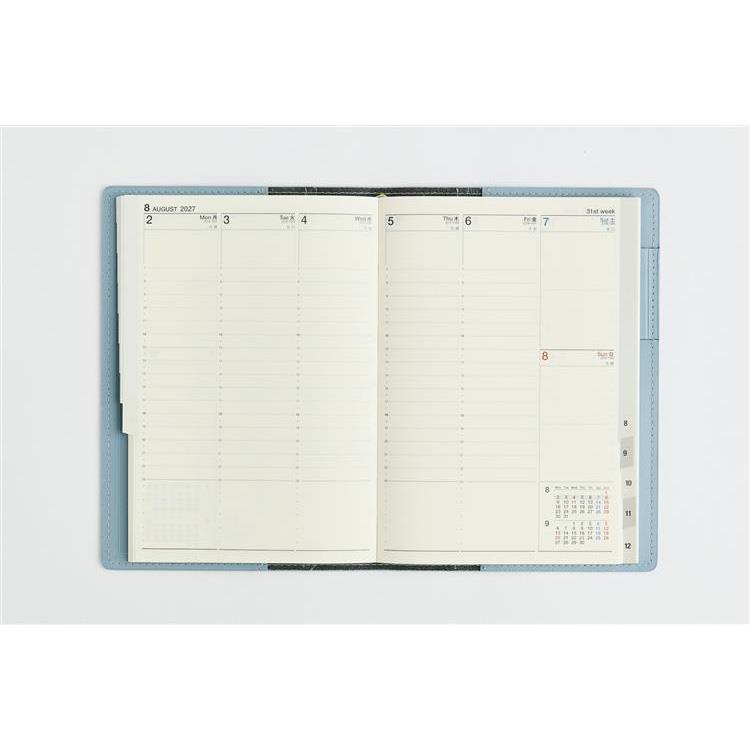 2027年1月始まり手帳 週間バーチカル B6 シャルム4 スモーキーブルー