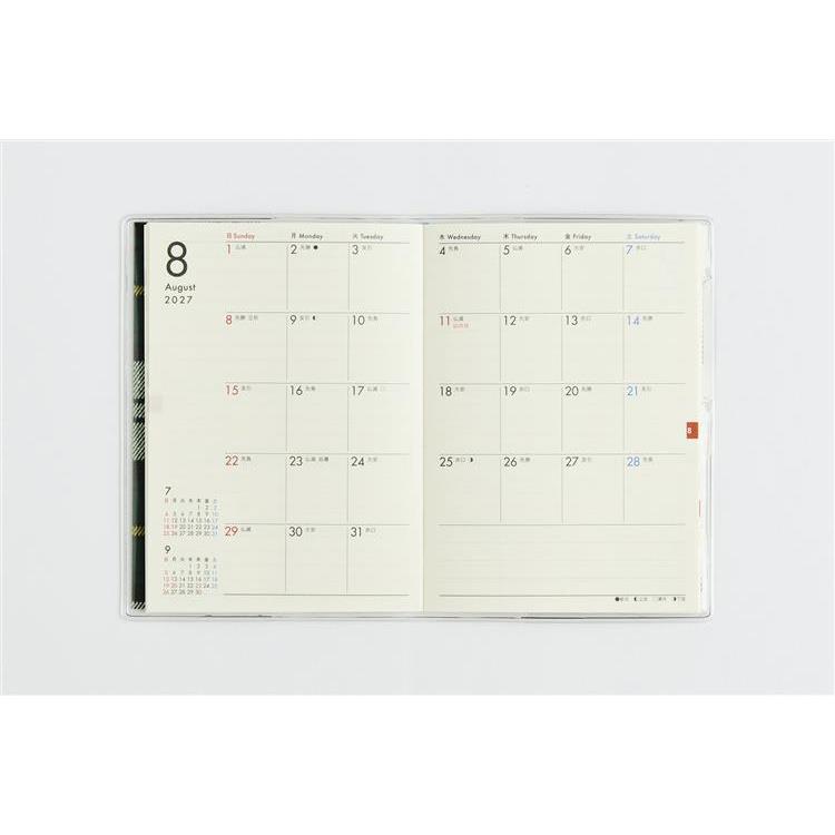 2026年12月始まり手帳 月間 B7 プチクレール3 チェック