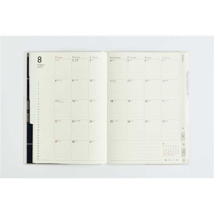 2026年12月始まり手帳 月間 A5 クレールインデックスグラン1 チェック