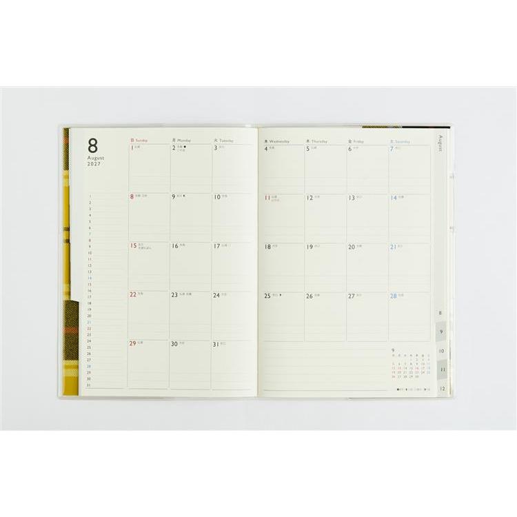 2026年12月始まり手帳 月間 A5 クレールインデックスグラン2 チェック