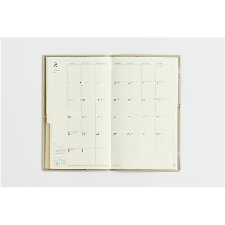 2026年12月始まり手帳 月間 手帳判 torinco3 ソフトグレー