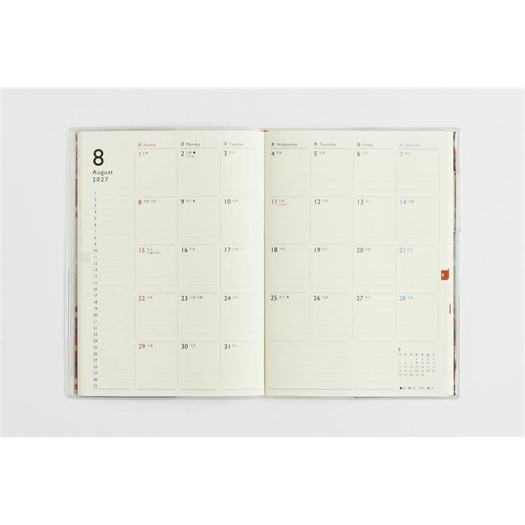 2026年12月始まり手帳 月間 B6 クレール チェック