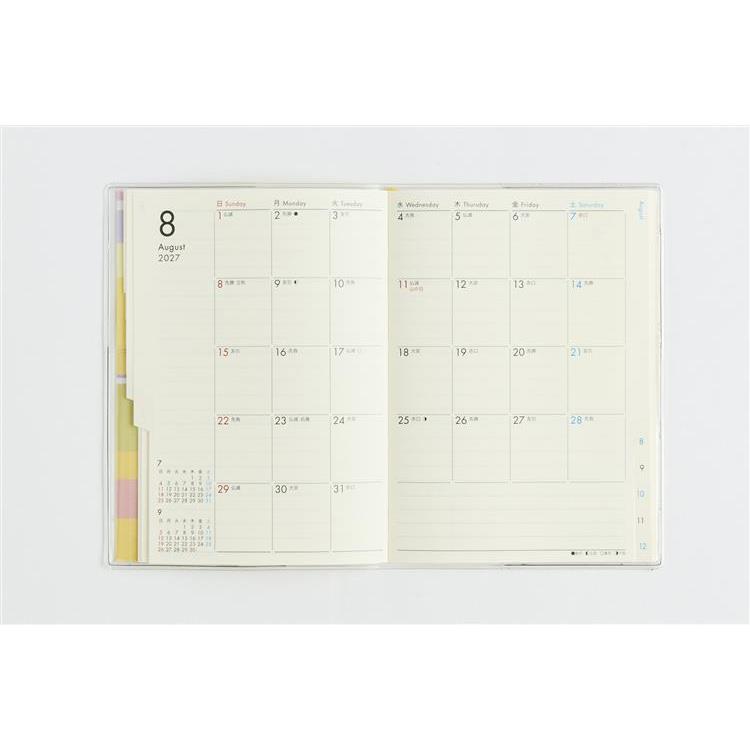 2026年12月始まり手帳 月間 A6 ミアクレールコケット1 イエロー