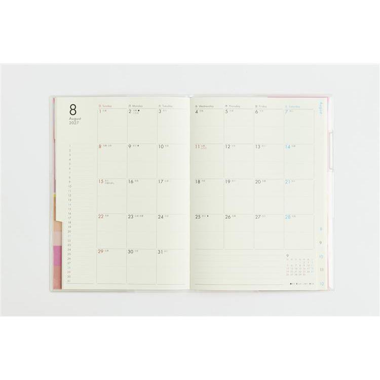 2026年12月始まり手帳 月間 A5 ミアクレールグラン1 ピンク