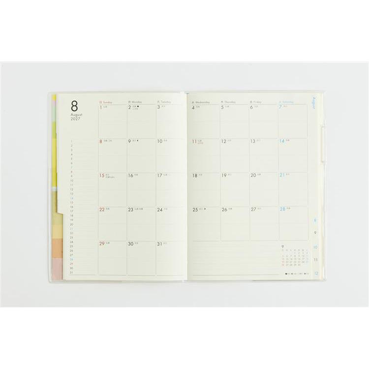 2026年12月始まり手帳 月間 A5 ミアクレールグラン3 イエロー